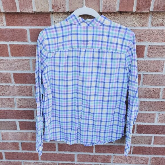 Talbots Button Up Shirt Women's Size Small Spring Plaid - Picture 2 of 6